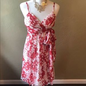 BCBGMaxazria Coral Floral Party Dress
